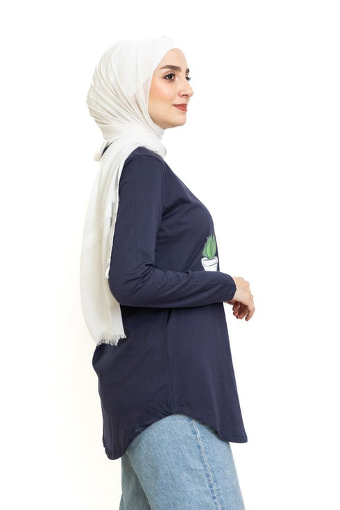 Indigo Printed Long - Sleeve Design 9 - Khotwh